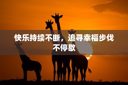 快乐持续不断，追寻幸福步伐不停歇